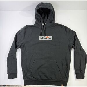 Ellesse Black Pullover Hoodie Mens Medium Logo Streetwear Sweatshirt